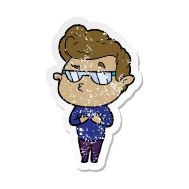 bir çizgi film serin adam sıkıntılı etiket