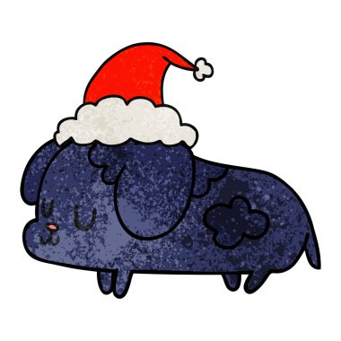 el kawaii köpek Noel dokulu çizgi film çekilmiş