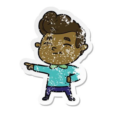 işaret mutlu karikatür insanın sıkıntılı etiket