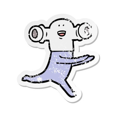 çalışan bir dostu karikatür yabancı sıkıntılı etiket