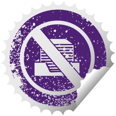 sıkıntılı dairesel peeling etiket sembolü kağıtsız ofis symb