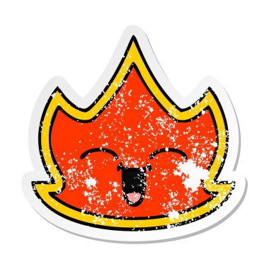 sevimli çizgi ateş sıkıntılı etiket