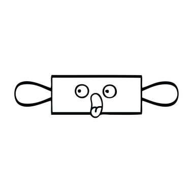 Bir oklava çizim karikatür