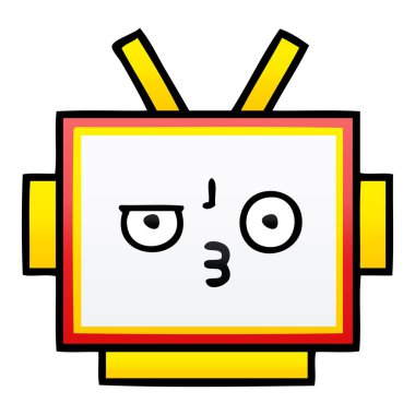 Degrade gölgeli karikatür bir robot baş