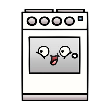 Degrade gölgeli karikatür mutfak fırın