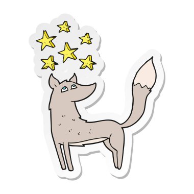 etiket yıldız ile bir çizgi film kurt