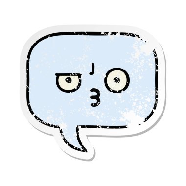 sevimli çizgi konuşma balonu sıkıntılı etiket