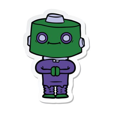 bir çizgi film robot Sticker