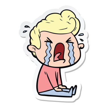 adam ağlıyor çizgi film etiketi