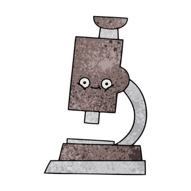 Retro grunge doku karikatür mikroskop