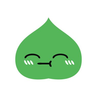 düz renk retro çizgi film ekspresiyon yaprak