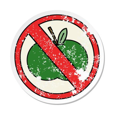 sevimli çizgi sıkıntılı etiket işareti meyve yok izin