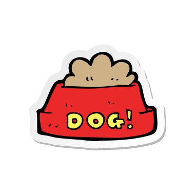 bir karikatür köpek maması etiket