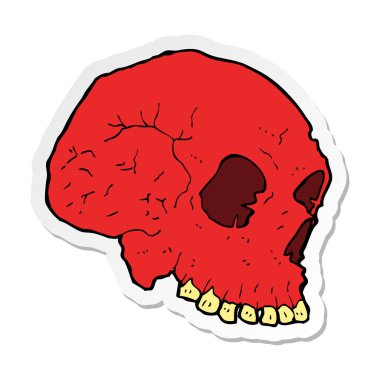 etiket bir çizgi film ürkütücü kafatası