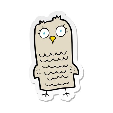 etiket bir karikatür baykuş