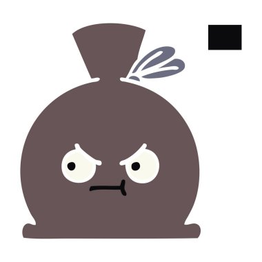 bir çuval düz renk retro karikatür