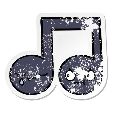 sevimli çizgi nota sıkıntılı etiket