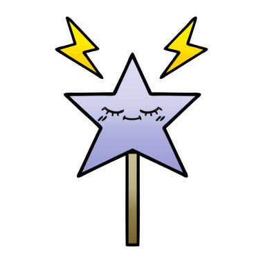 sihirli bir değnek degrade gölgeli çizgi film