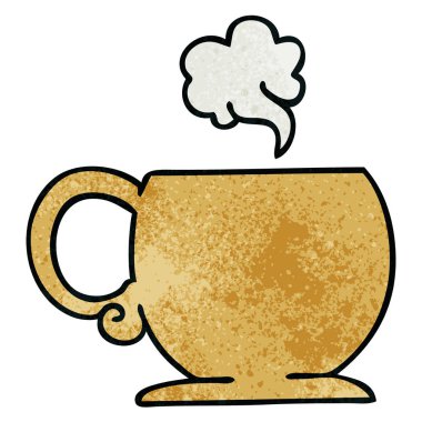 ilginç çizgi film sıcak içecek el çekilmiş