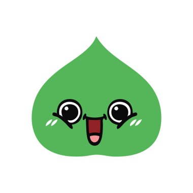 düz renk retro çizgi film ekspresiyon yaprak