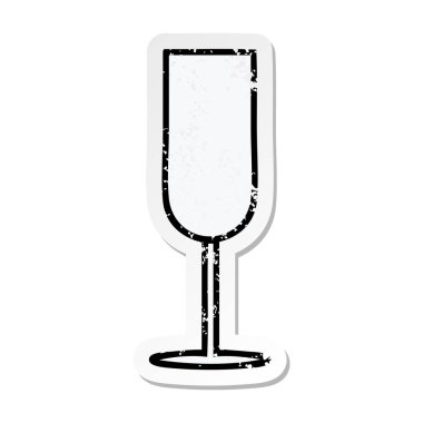 sevimli çizgi şampanya flüt sıkıntılı etiket