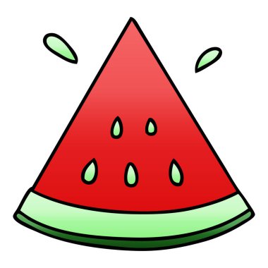 Degrade gölgeli ilginç karikatür karpuz 