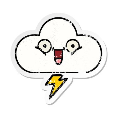 sevimli çizgi gök gürültüsü bulut sıkıntılı etiket