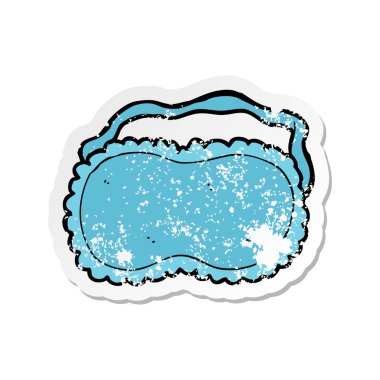 uyku maskesi bir karikatür Retro sıkıntılı etiket