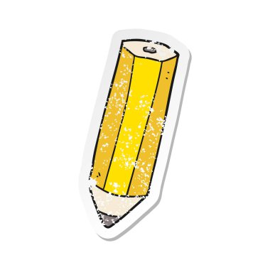 bir karikatür kalem Retro sıkıntılı etiket