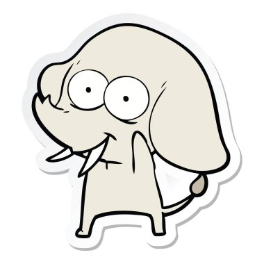 etiket mutlu çizgi fil