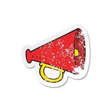 çizgi film loudhailer Retro sıkıntılı etiket