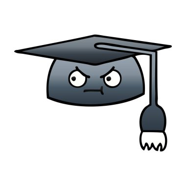 Mezuniyet şapka degrade gölgeli çizgi film