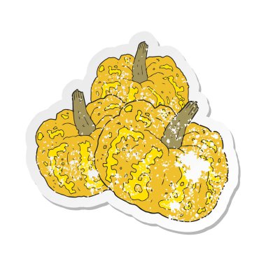 bir çizgi film Squash Retro sıkıntılı etiket