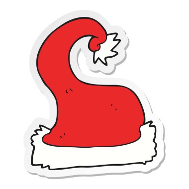 etiket bir karikatür santa claus şapka