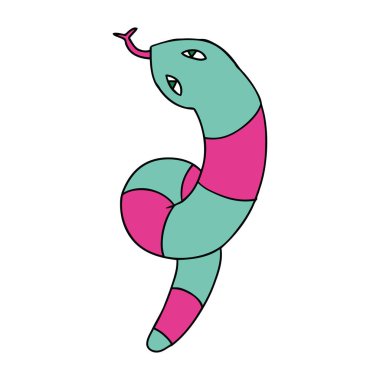 serbest el çekilmiş çizgi film uzun yılan