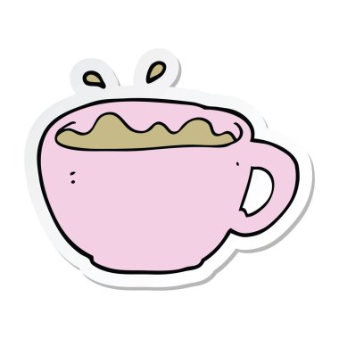 etiket bir karikatür kahve Kupası