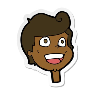 etiket bir karikatür mutlu yüz