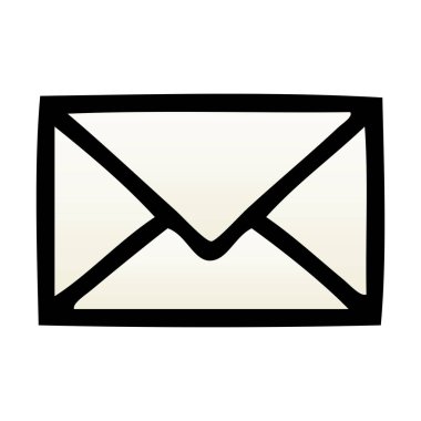 bir kağıt zarfın degrade gölgeli çizgi film