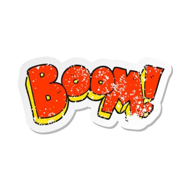 bir çizgi film patlamasının Retro sıkıntılı etiket