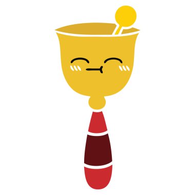 okul zili, düz renk retro çizgi film