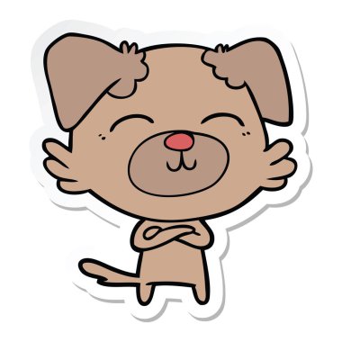 etiket bir karikatür köpek