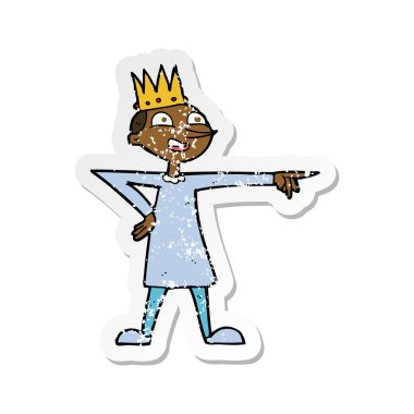 bir çizgi film işaret eden Prens Retro sıkıntılı etiket