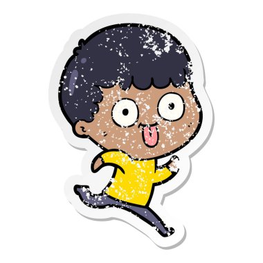 dik bir çizgi film adamın sıkıntılı etiket