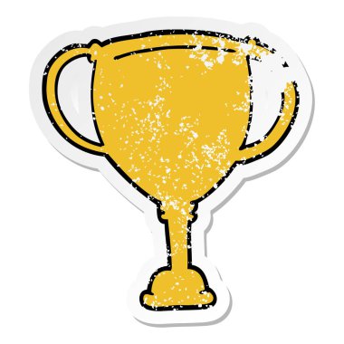 bir çizgi film spor kupa sıkıntılı etiket