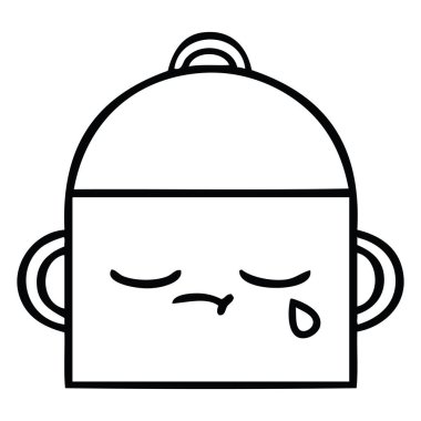 bir tencereye çizim karikatür