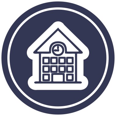 okul ev dairesel simgesi simgesi