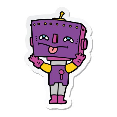 bir çizgi film robot Sticker