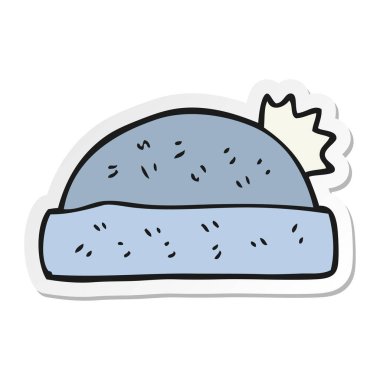 etiket bir karikatür kış şapka