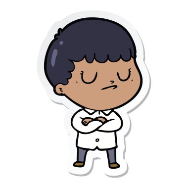 bir çizgi film huysuz çocuğun etiket