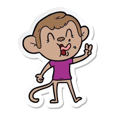 etiket bir deli karikatür maymun